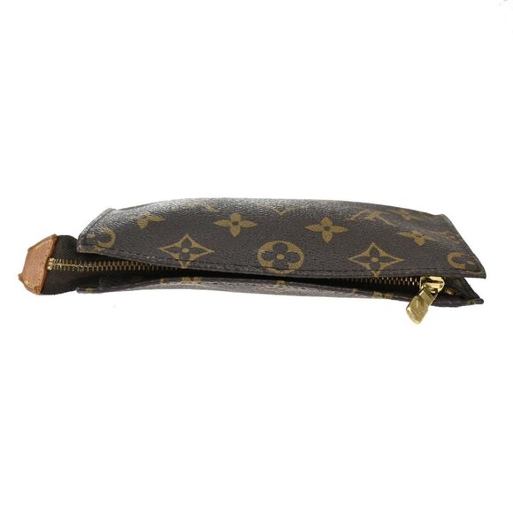LOUIS VUITTON Logo BUCKET PM Pouch Bag Monogram Leather Brown France - Picture 6 of 14